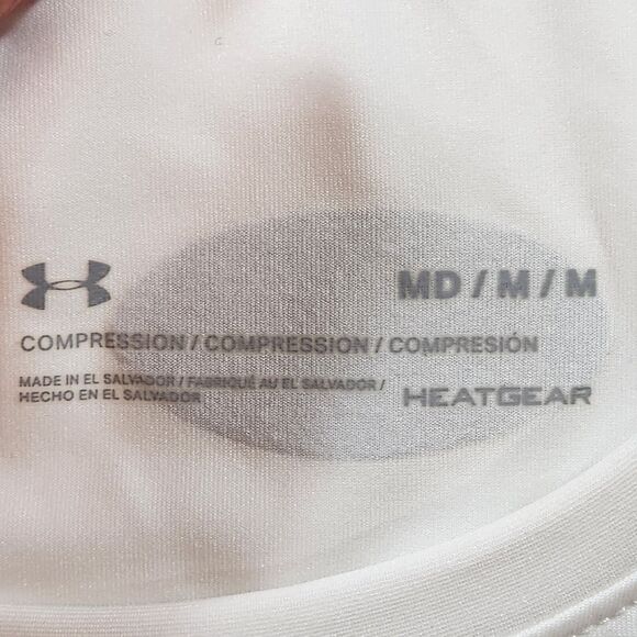 Under Armour Womens Sleeveless Athletic T-Shirt Heat Gear White Size Medium - Picture 3 of 8